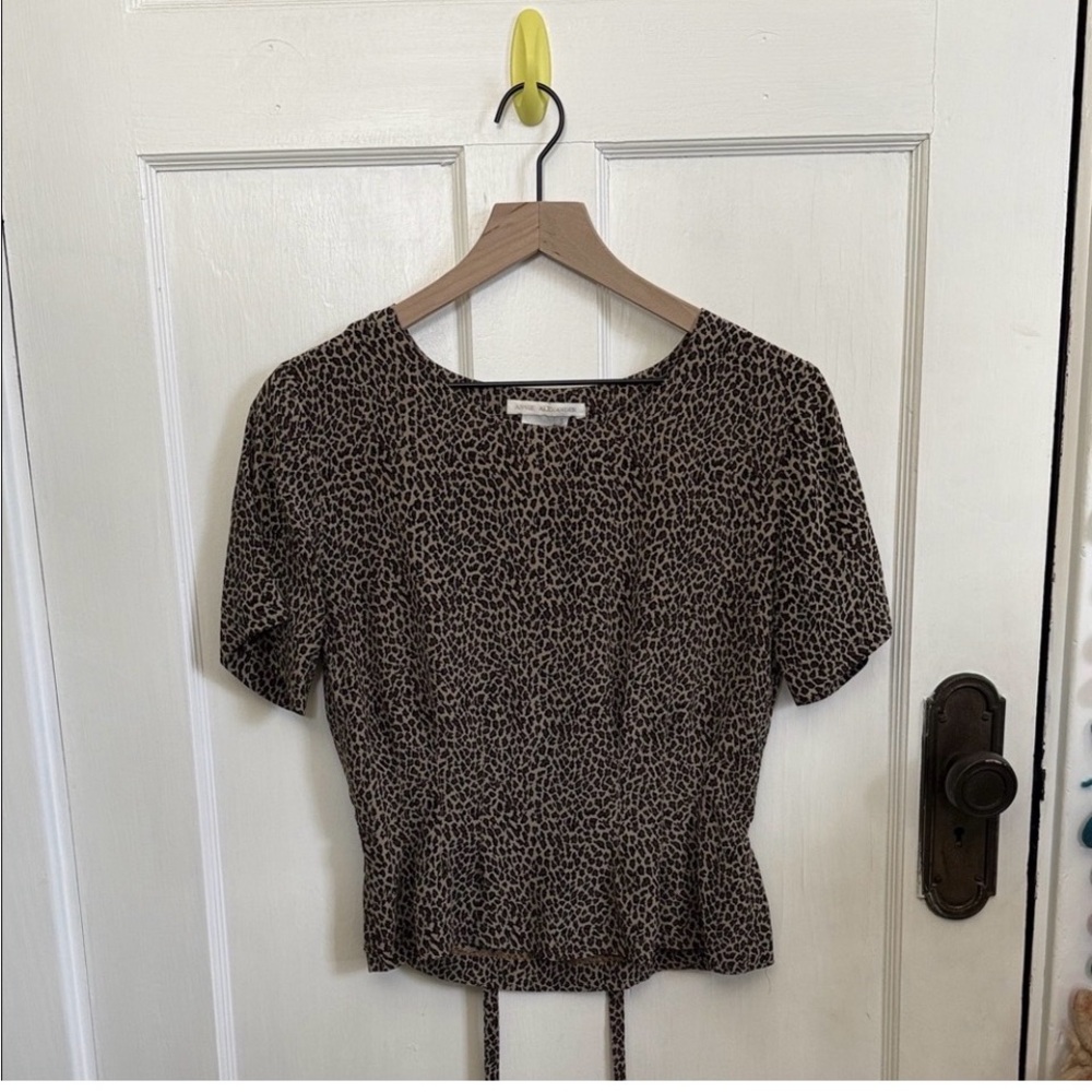 Vintage Silk Leopard Print Women's Top